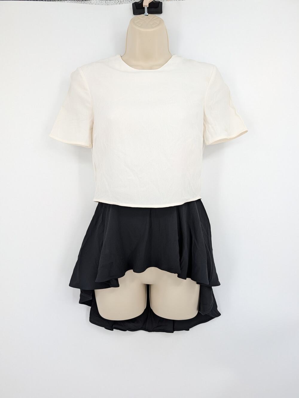 Alexander McQueen Sz 38 (US2-4) Silk Blend Layered Effect Peplum Blouse Luxury**
